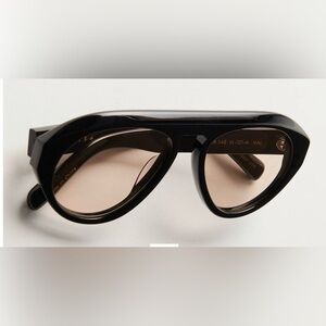 Elisa Johnson Val Aviator Black Sunglasses